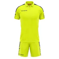 Set echipament sport Givova Play, Galben Fluo / Bleumarin