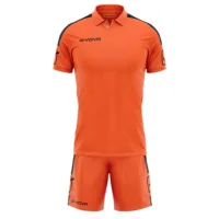 Set echipament sport Givova Play, Portocaliu Fluo / Negru