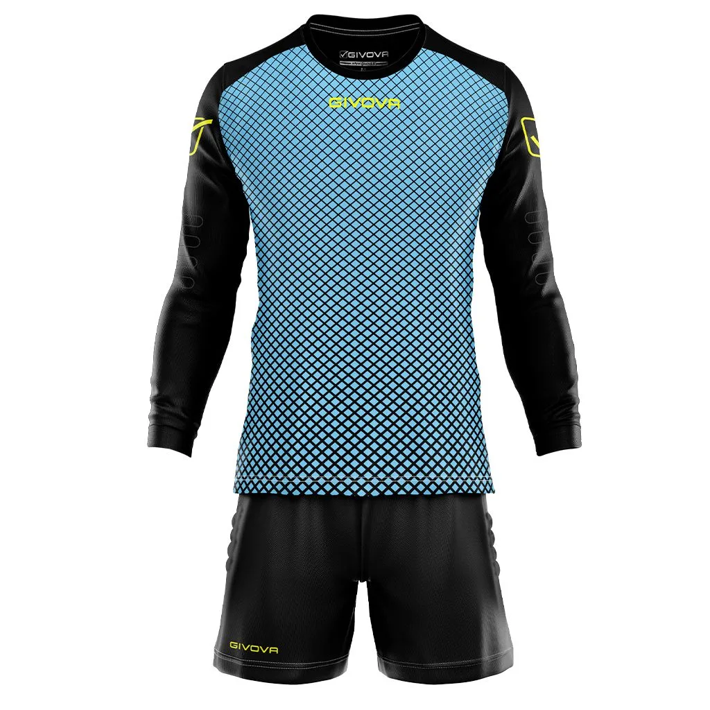 Set echipament portar fotbal Givova Manchester, Albastru Sky / Negru - imagine 1