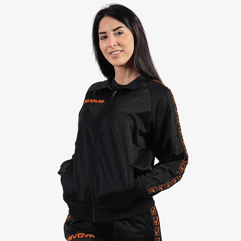 Bluza trening Givova Tricot Band, Negru / Portocaliu Fluo - imagine 2