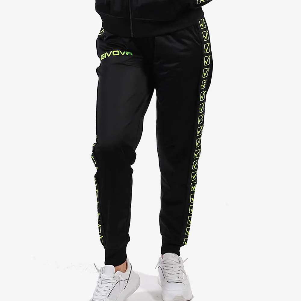 Pantaloni lungi Givova Tricot Band, Negru / Galben Fluo - imagine 2