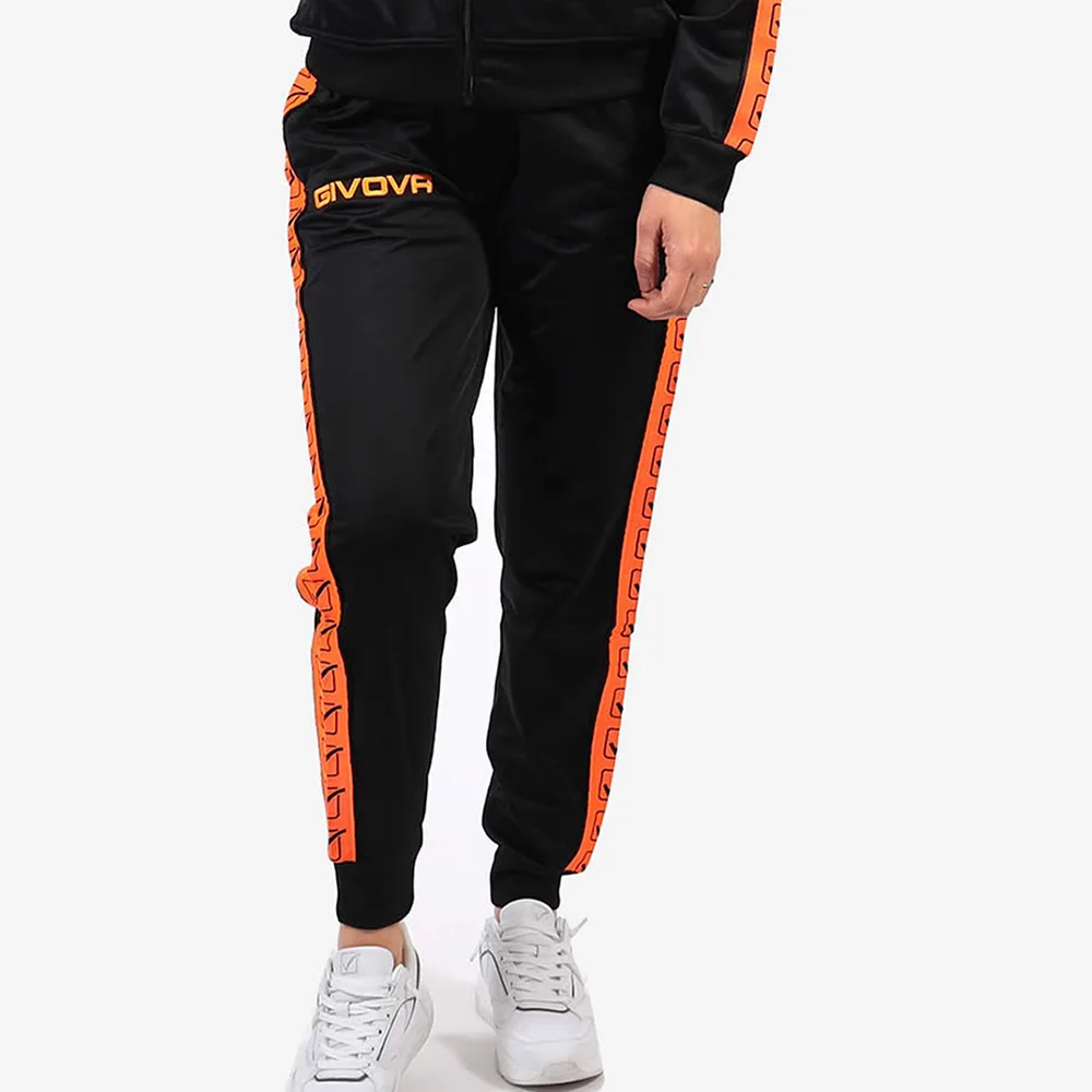 Pantaloni lungi Givova Tricot Band, Portocaliu Fluo / Negru - imagine 2