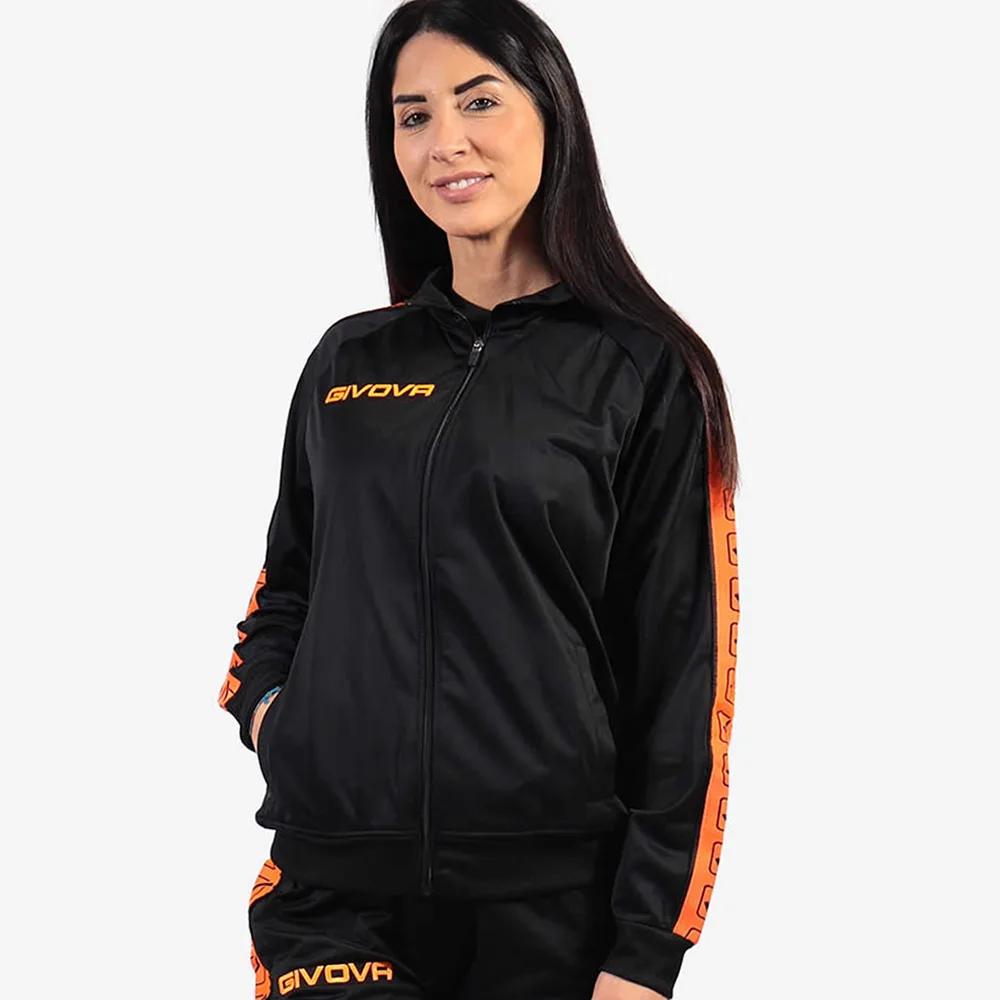 Bluza trening Givova Tricot Band, Portocaliu Fluo / Negru - imagine 2
