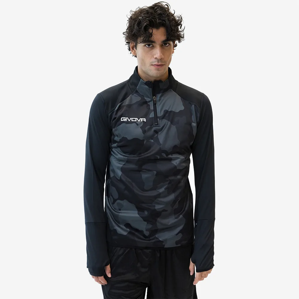 Bluza antrenament Givova Army, Negru / Gri - imagine 1