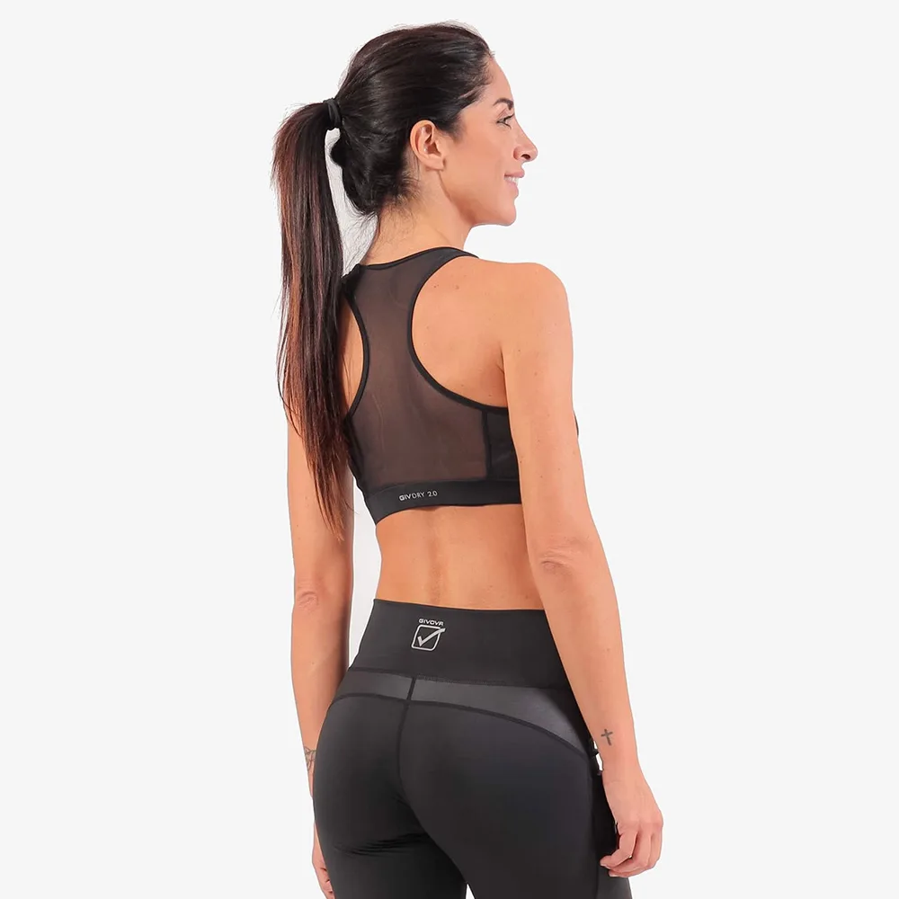 Bustiera fitness Givova Eco, Negru - imagine 2