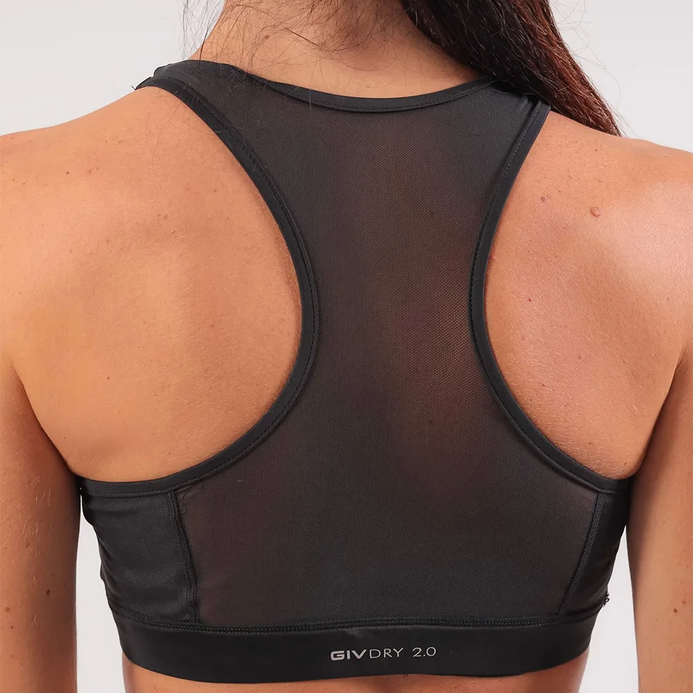 Bustiera fitness Givova Eco, Negru - imagine 4